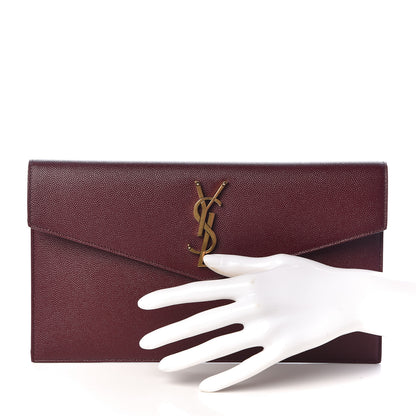Saint Laurent Grain De Poudre Uptown Pouch Burgundy 2 of 7