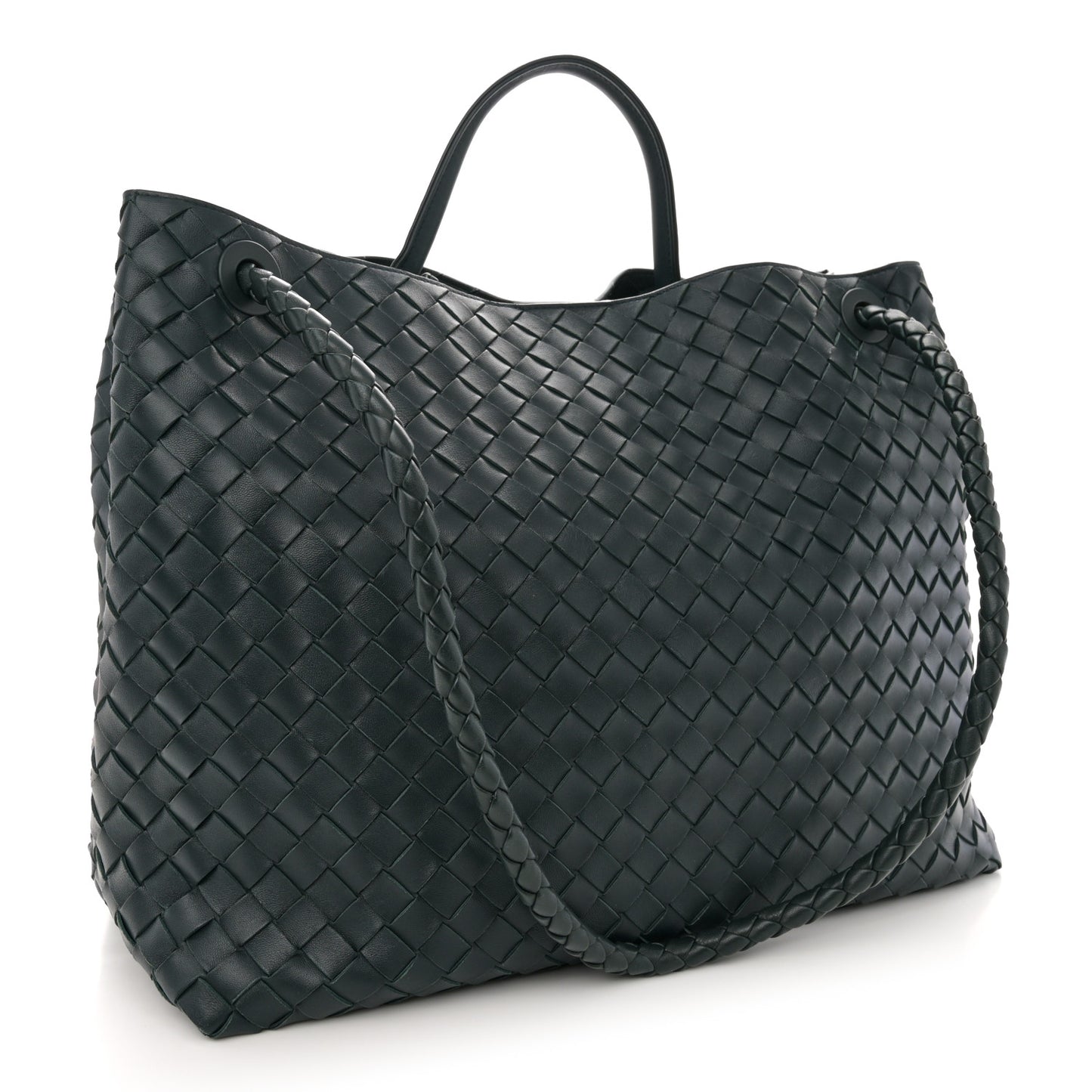 Nappa Intrecciato Large Andiamo Shoulder Bag Inkwell