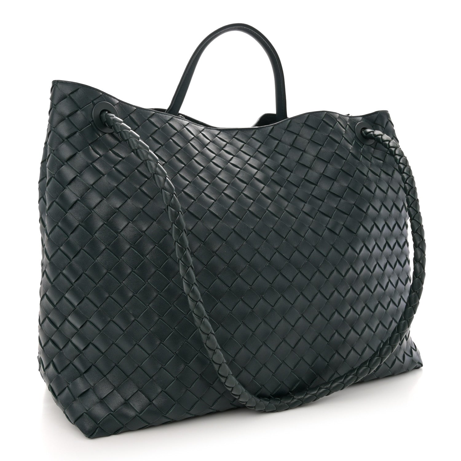 Bottega Veneta Nappa Intrecciato Large Andiamo Shoulder Bag Inkwell 2 of 10
