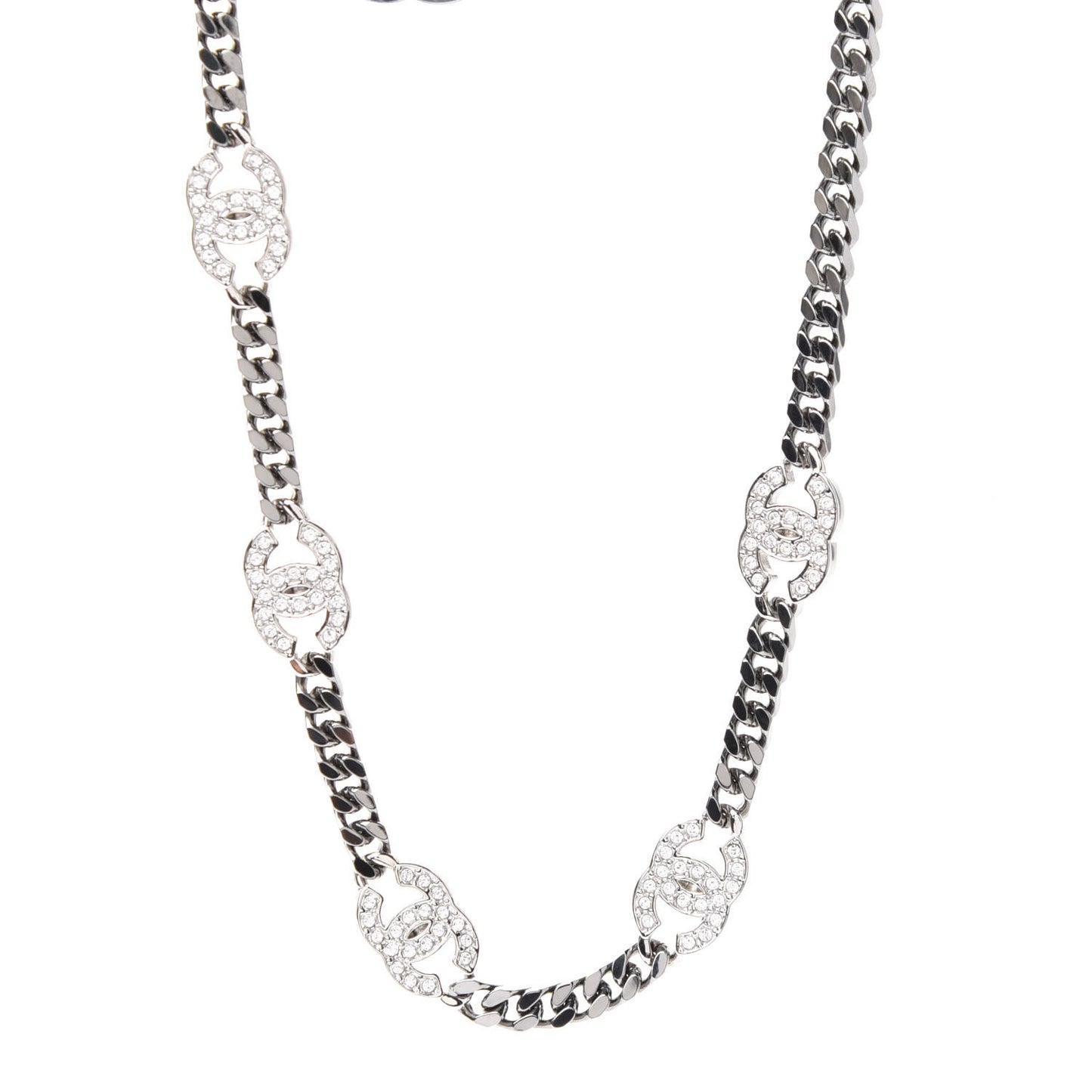 Ruthenium Crystal Chain CC Choker Silver