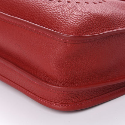 Hermes Taurillon Clemence Evelyne III PM Rouge Casaque 6 of 8