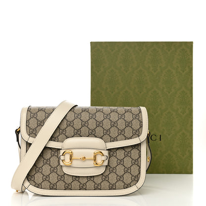 Gucci GG Supreme Monogram Horsebit 1955 Shoulder Bag Beige Mystic White 13 of 13