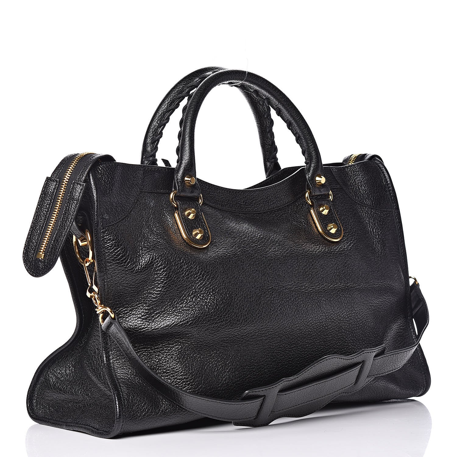 Balenciaga Chevre Gold Metallic Edge Hardware City Black 3 of 10