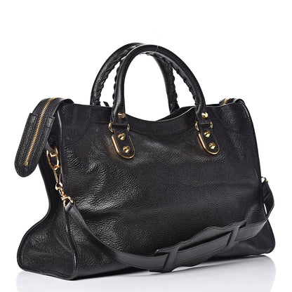 Balenciaga Chevre Gold Metallic Edge Hardware City Black 3 of 10