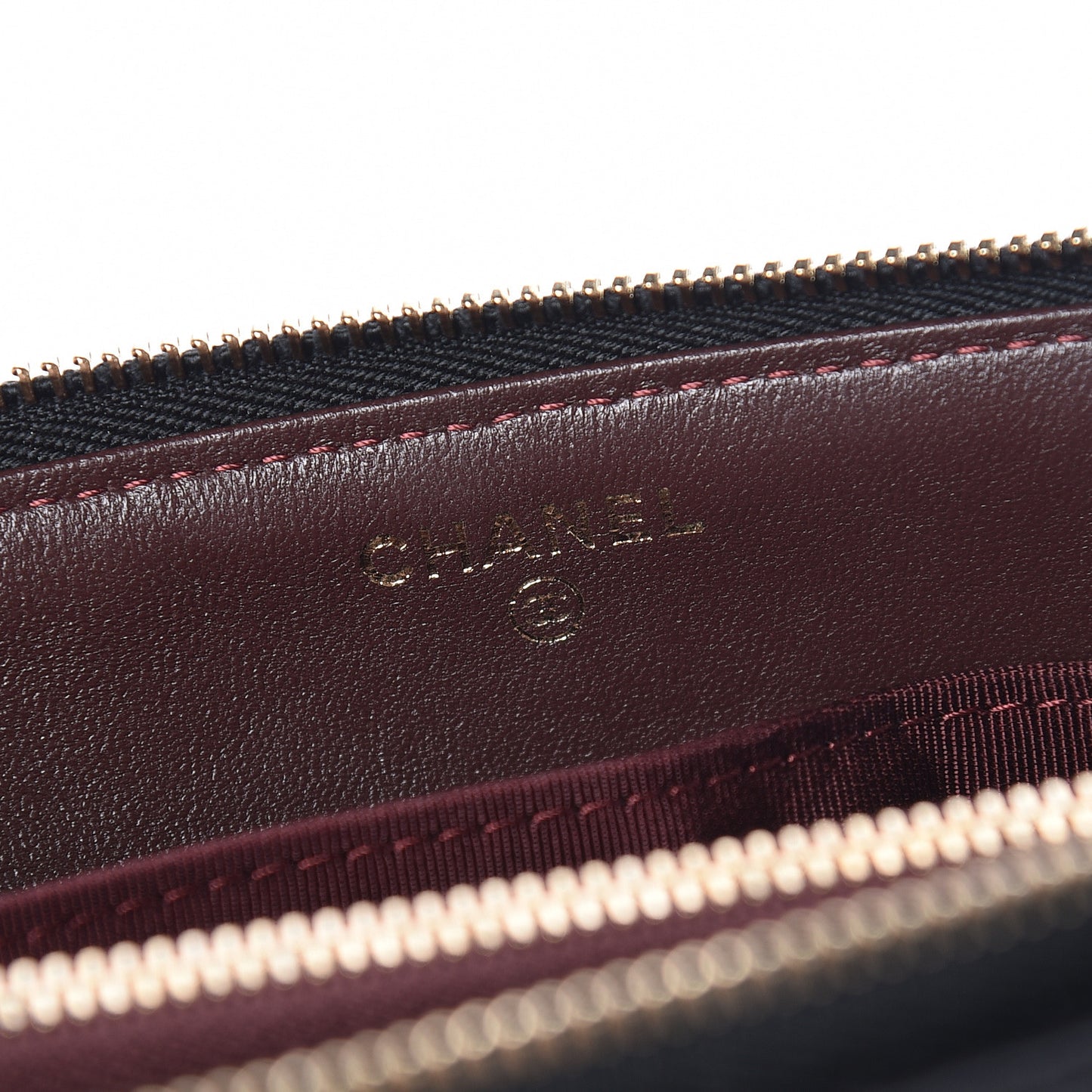 Lambskin Quilted Small Zipped Pouch Black