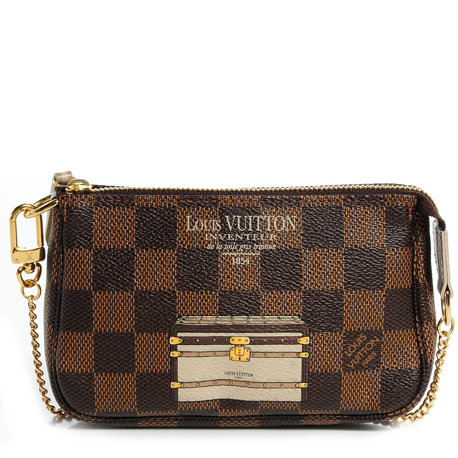 Louis Vuitton Damier Ebene Trunks and Locks Mini Pochette Accessories 1 of 8