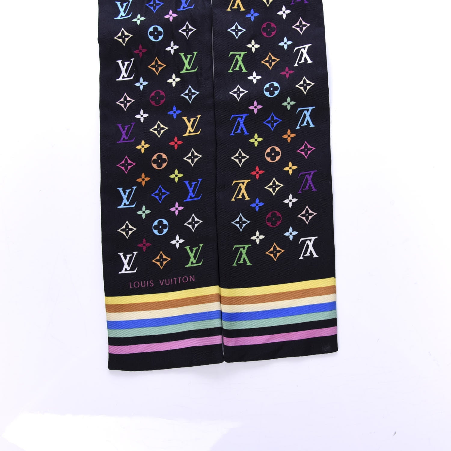 Louis Vuitton Silk Monogram Multicolor Bandeau Black 2 of 3