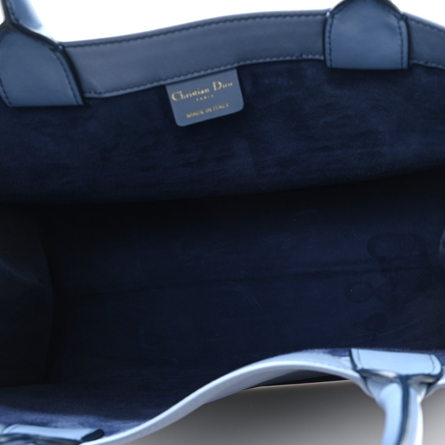 Christian Dior Gradient Smooth Calfskin Embossed Medium Book Tote Indigo Blue 5 of 12