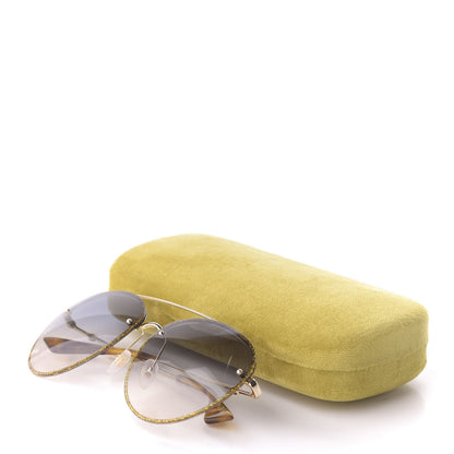 Gucci Glitter Aviator Sunglasses GG0351S Gold 9 of 9