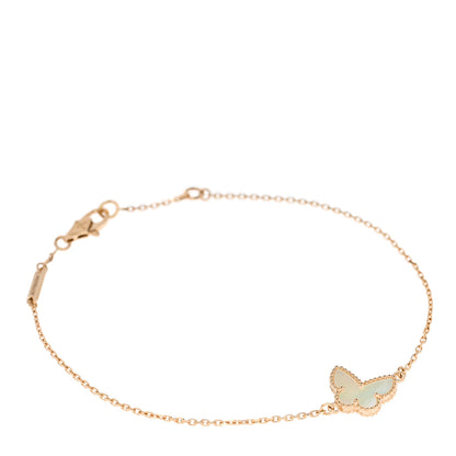 Van Cleef & Arpels 18K Yellow Gold Mother of Pearl Sweet Alhambra Butterfly Bracelet 1 of 5
