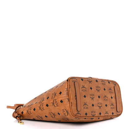 MCM Visetos Small Liz Reversible Shopper Tote Cognac 5 of 13