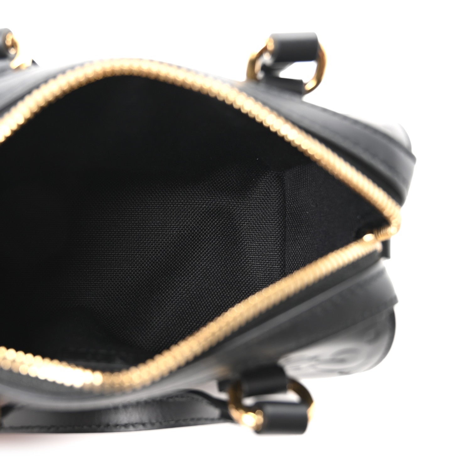 Gucci Calfskin Jumbo GG Embossed Super Mini Top Handle Bowler Bag Black 5 of 10
