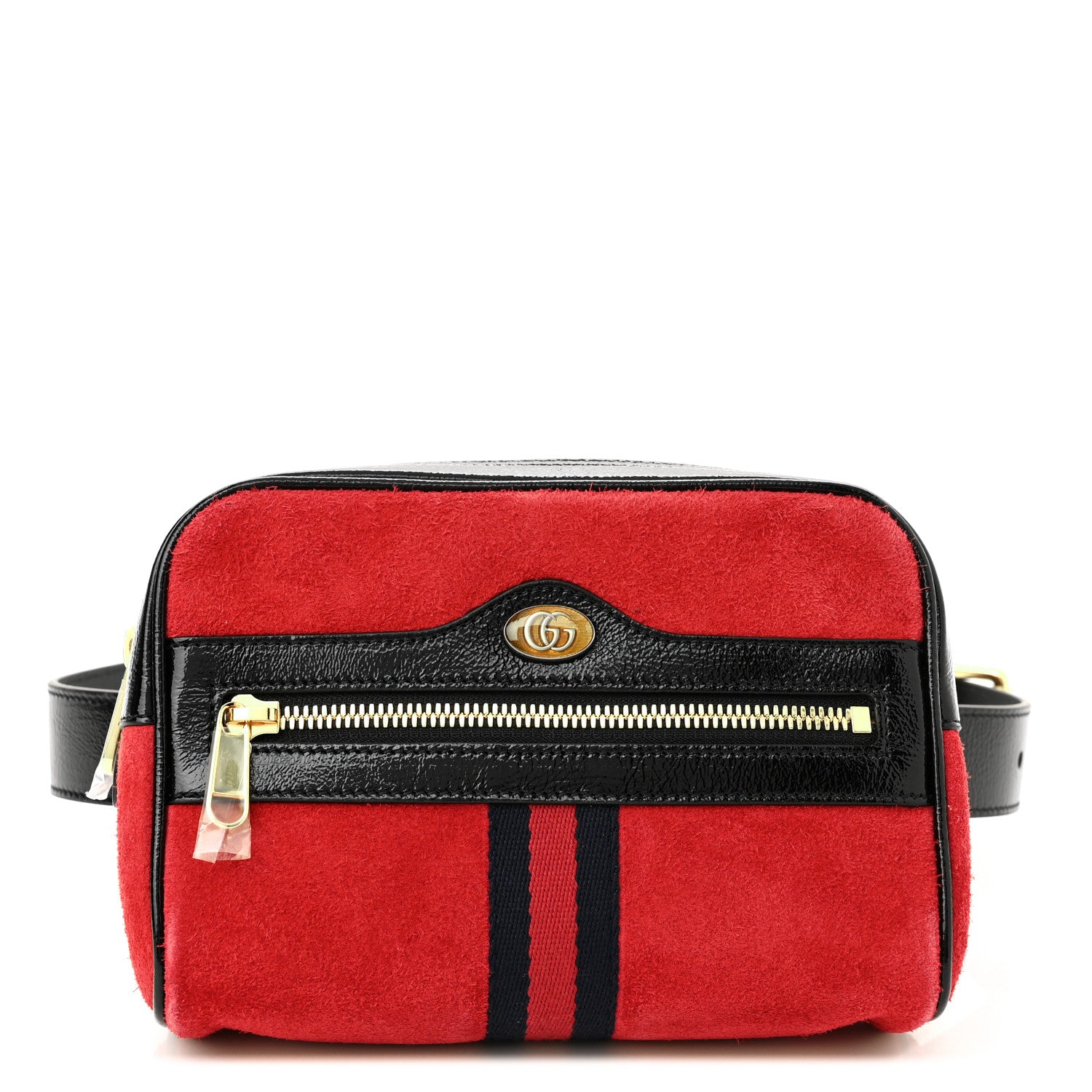 Gucci Suede Small Ophidia Belt Bag 85 34 Hibiscus Red 1 of 11