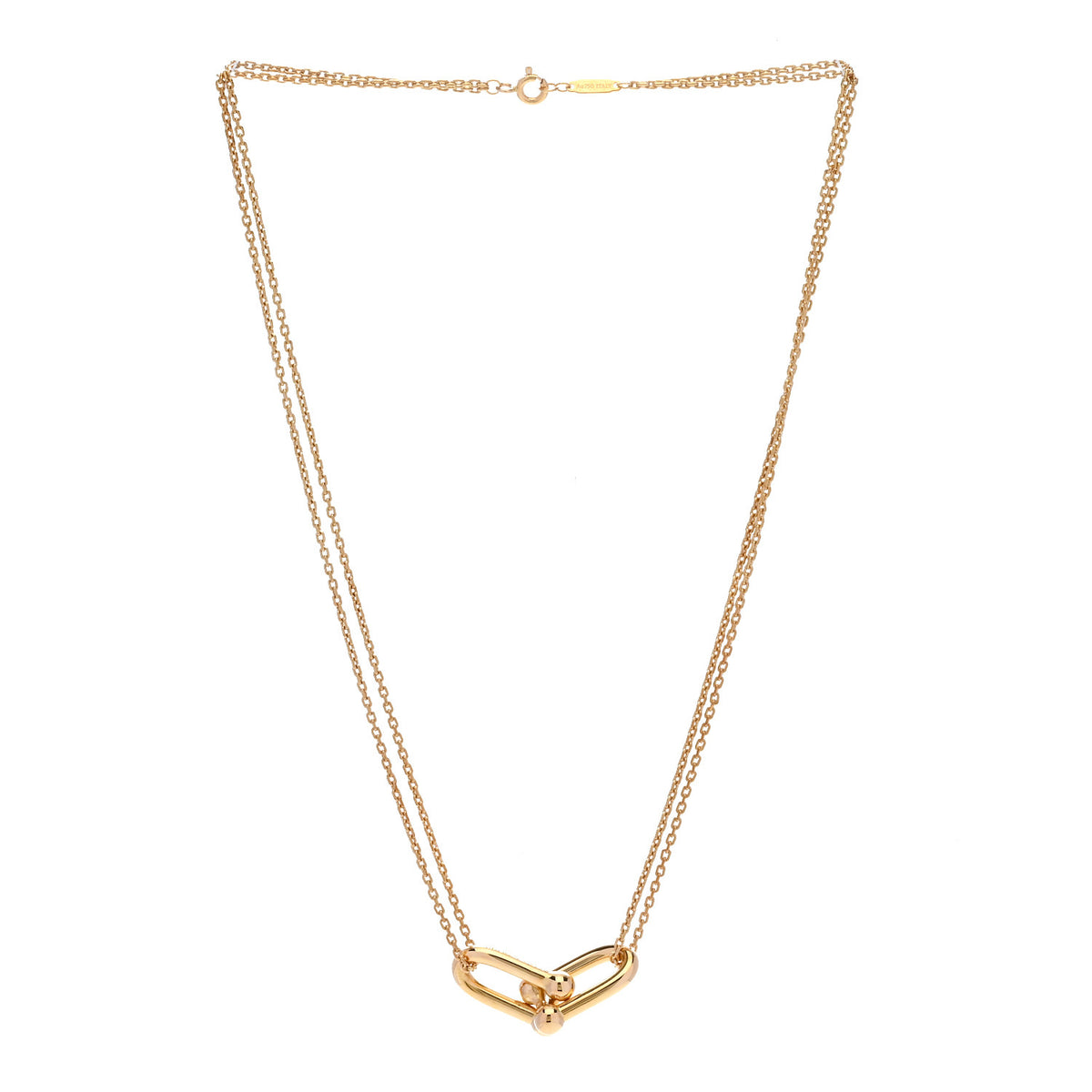Tiffany 18K Yellow Gold HardWear Double Link Pendant Necklace 3 of 6