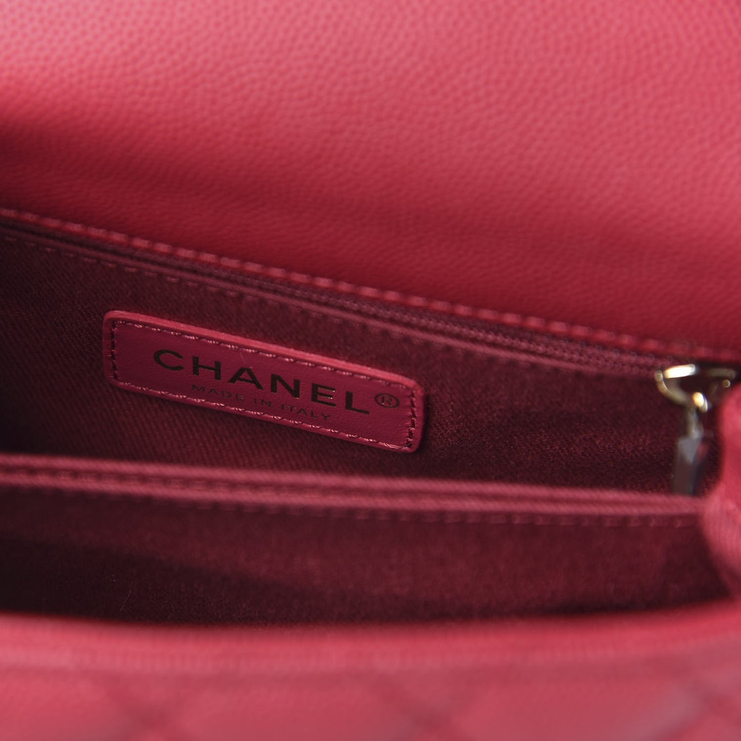 Caviar Quilted Mini Coco Handle Flap Fuchsia