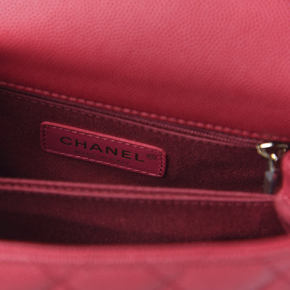 Chanel Caviar Quilted Mini Coco Handle Flap Fuchsia 8 of 10