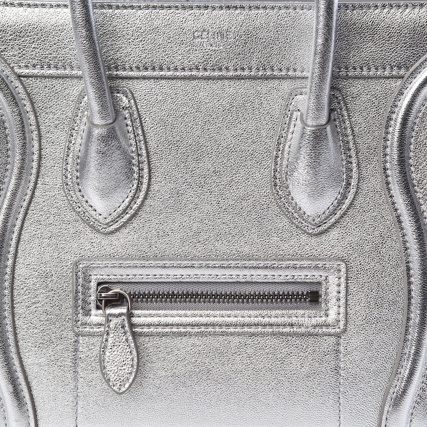 Laminated Lambskin Nano Luggage Silver