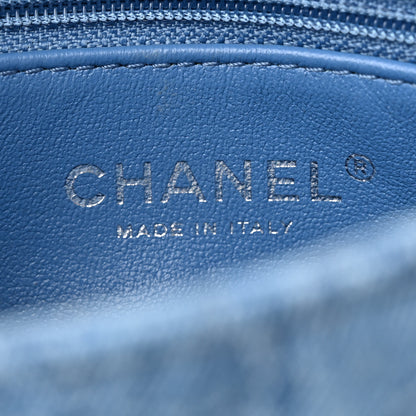 Chanel Denim Quilted Camellia Sweetheart Mini Flap Blue 6 of 16