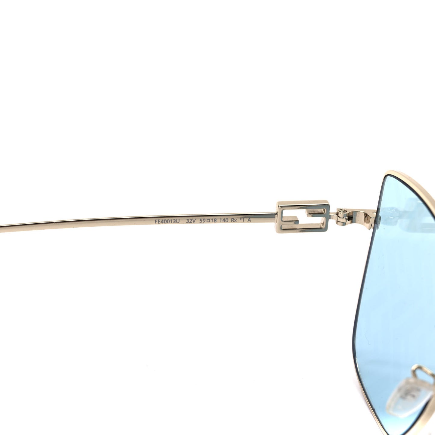 Metal Fendi Forever Sunglasses FE40013U Blue Gold