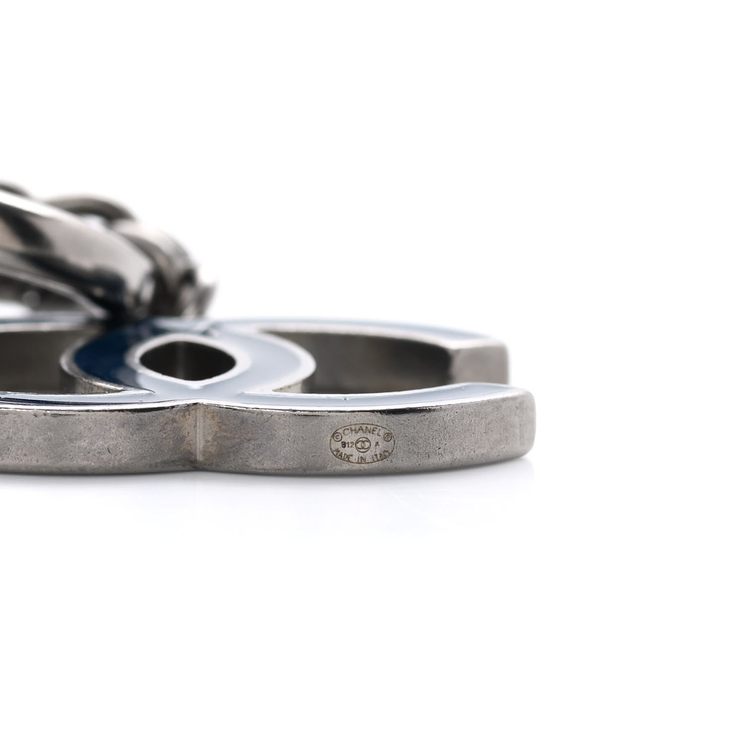 Chanel Enamel Pearl Coco Chanel Bag Charm Navy Silver 3 of 5