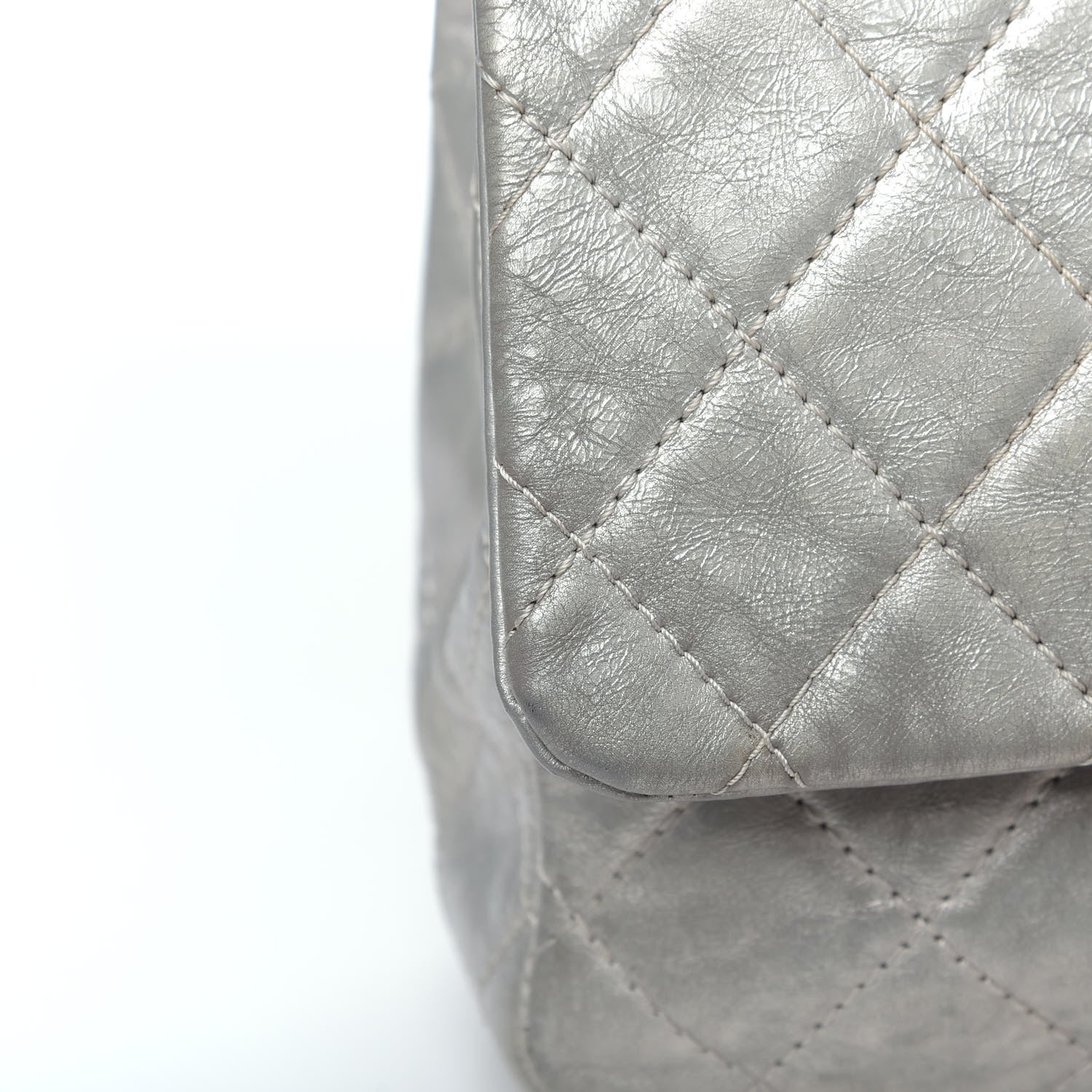 Chanel Metallic Aged Calfskin Quilted 2.55 Reissue 227 Flap Silver 13 of 20