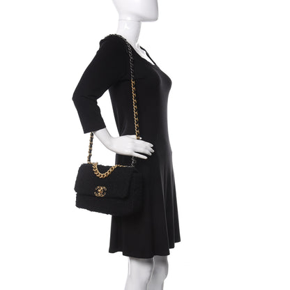 Chanel Tweed Quilted Medium Chanel 19 Flap Black 2 of 9