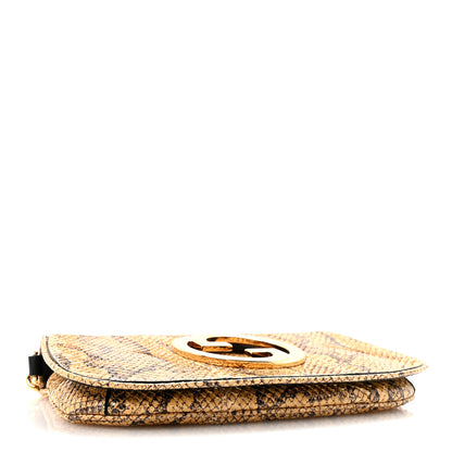 Gucci Roxy Snakeskin Blondie Chain Shoulder Flap Bag Roccia 4 of 9