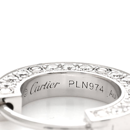 Cartier 18K White Gold Diamond Pave Single LOVE Hoop Earring 4 of 5