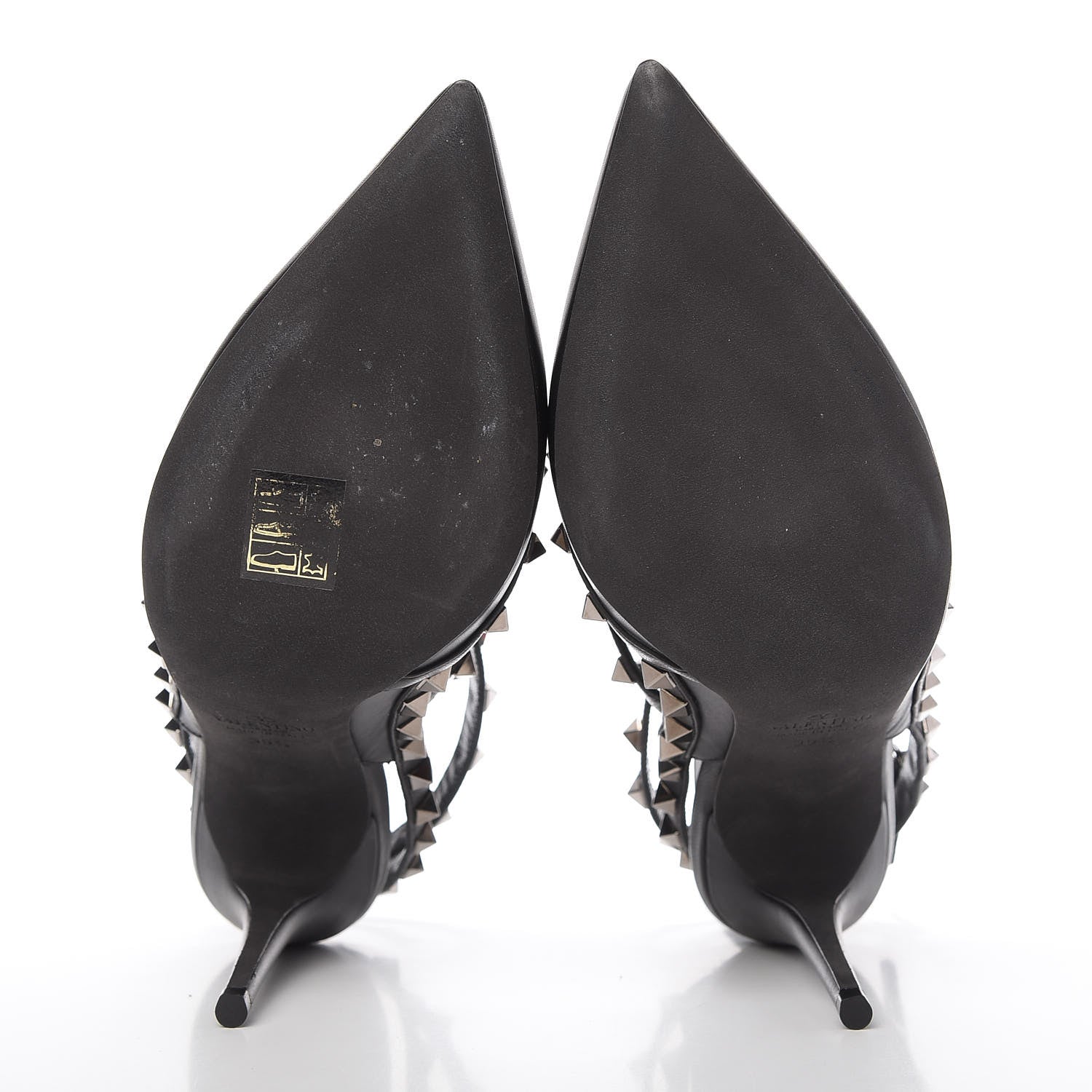 Valentino Garavani Calfskin Nappa Rockstud Ankle Strap 100mm Pumps 39.5 Black 5 of 9