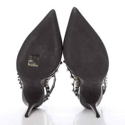 Valentino Garavani Calfskin Nappa Rockstud Ankle Strap 100mm Pumps 39.5 Black 5 of 9