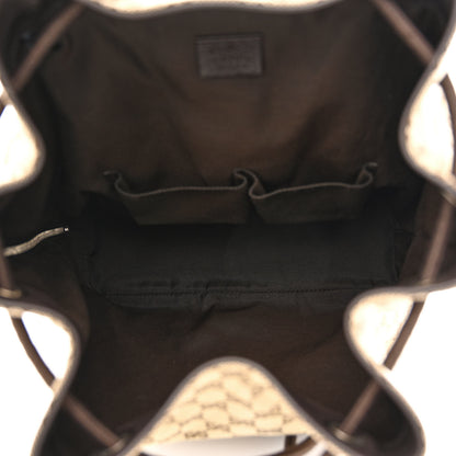 Gucci Monogram Dollar Calfskin O Drawstring Backpack Beige Ebony Testa di Moro Dark Chocolate 5 of 10