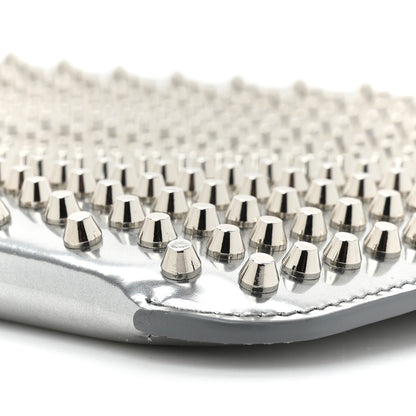 Christian Louboutin Metallic Calfskin Quadro Spikes Loubiclutch Silver 7 of 12