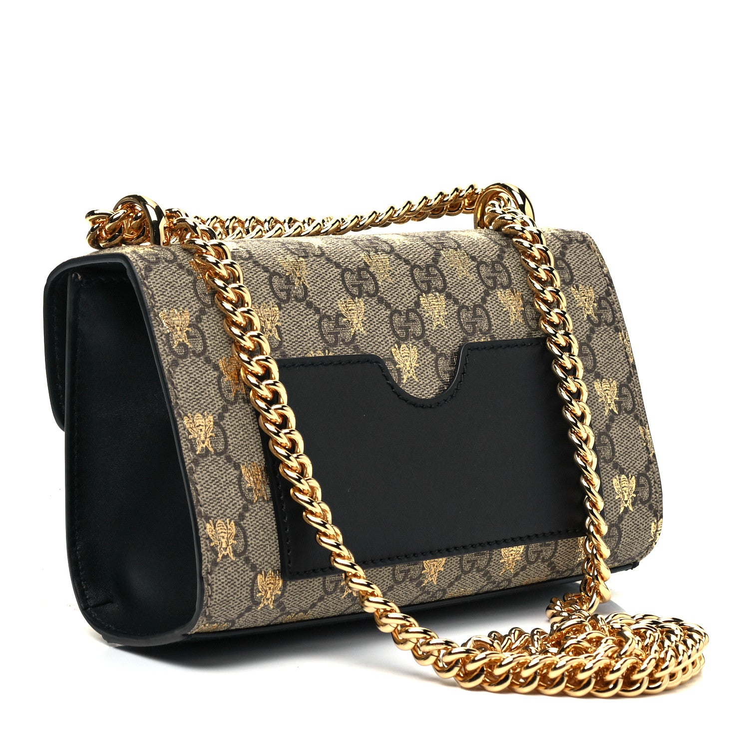 Gucci GG Supreme Monogram Bees Small Padlock Shoulder Bag Black 3 of 9