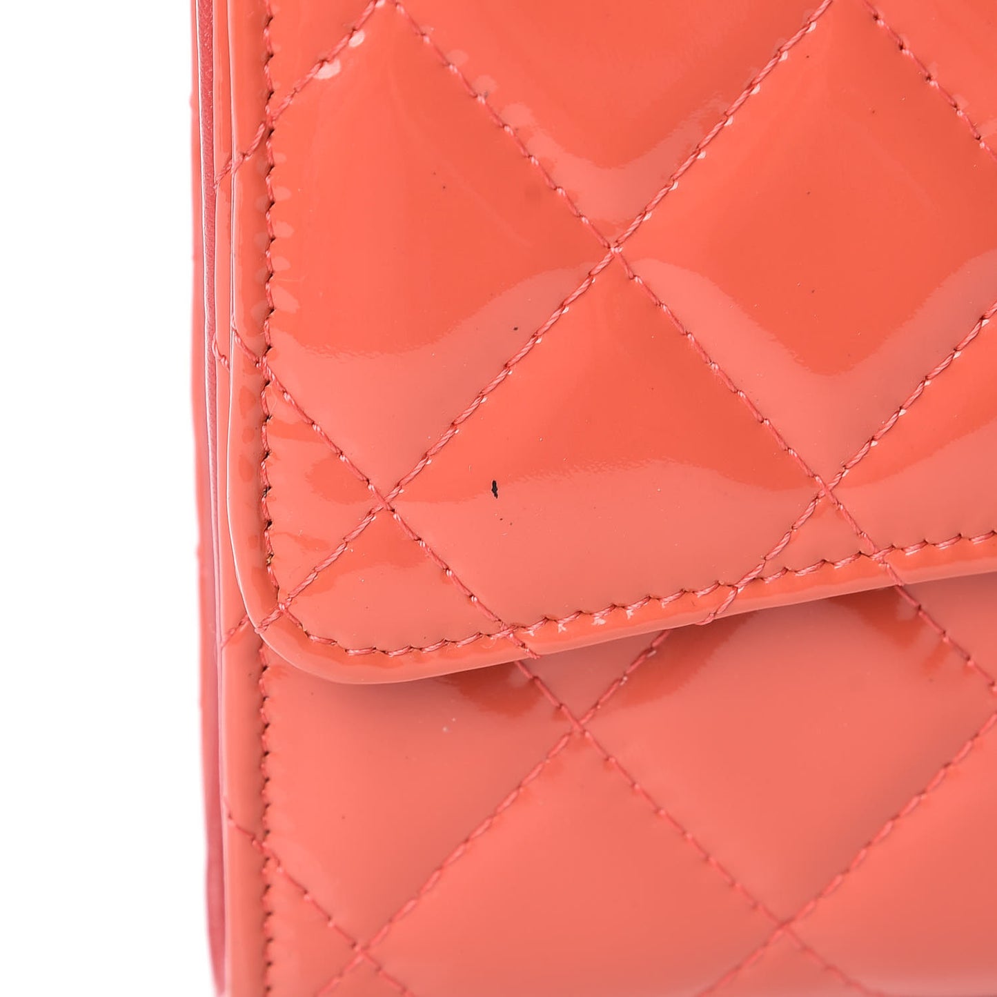 Patent Quilted Travel Wallet Rose Fonce