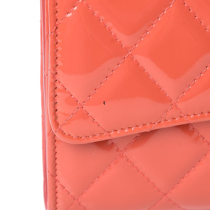 Chanel Patent Quilted Travel Wallet Rose Fonce 11 of 22