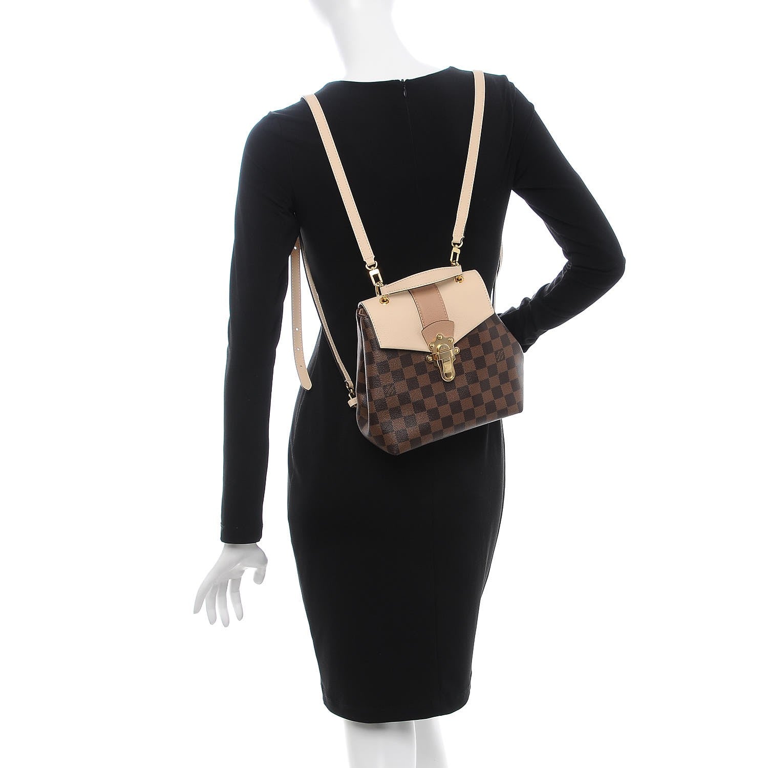 Louis Vuitton Damier Ebene Clapton Backpack Creme 2 of 7