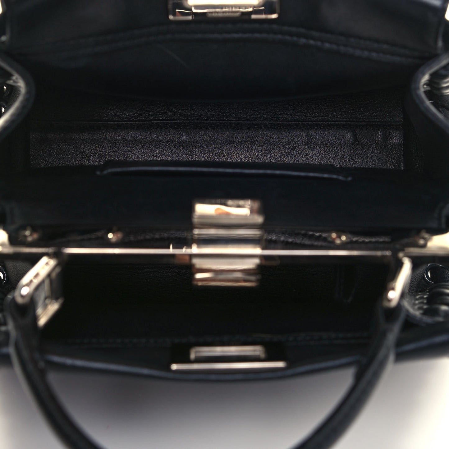 Nappa Lace Up Mini Peekaboo Iconic Satchel Black