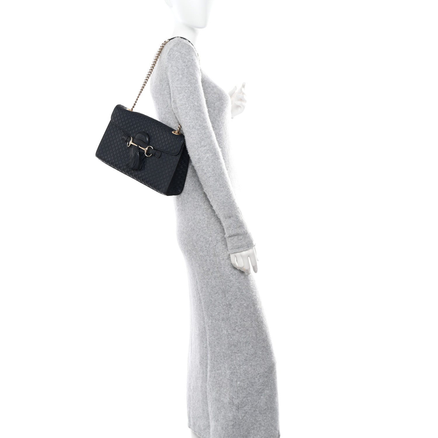 Gucci Microguccissima Medium Emily Chain Shoulder Bag Blue 2 of 13