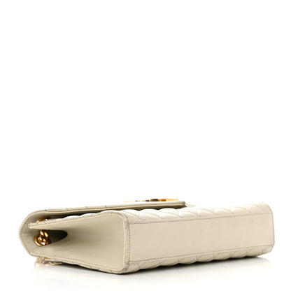 Saint Laurent Grain De Poudre Textured Mixed Matelasse Triquilt Medium Monogram Satchel Crema Soft 4 of 19