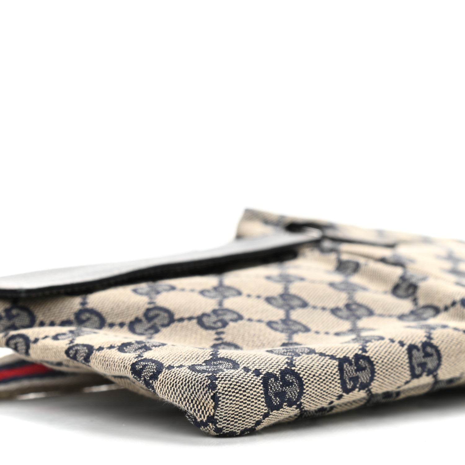 Gucci GG Monogram Web Double Pocket Belt Bag Navy 7 of 8