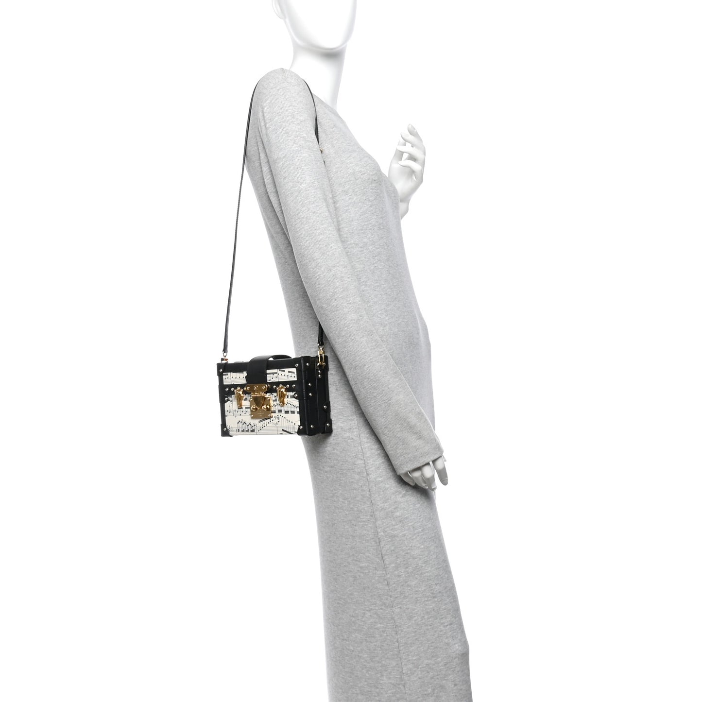 Calfskin LV Symphony Petite Malle White Black