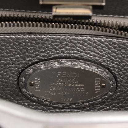 Fendi Cuoio Romano Lux Selleria Medium Peekaboo Iconic Satchel Argento 6 of 7