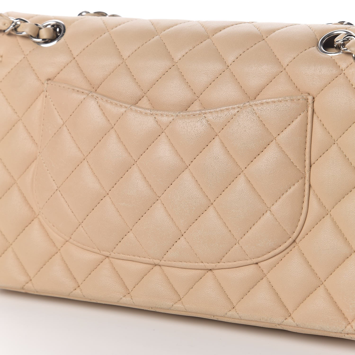 Chanel Lambskin Quilted Medium Double Flap Beige 12 of 12