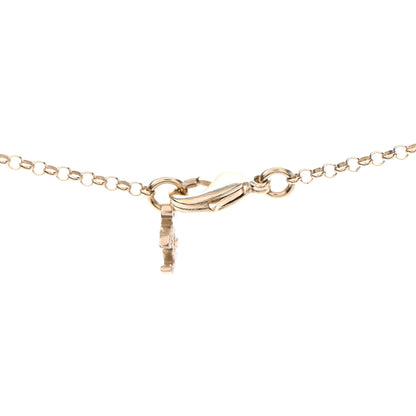 Chanel Resin Crystal CC Heart Necklace Pearly White Gold 4 of 5