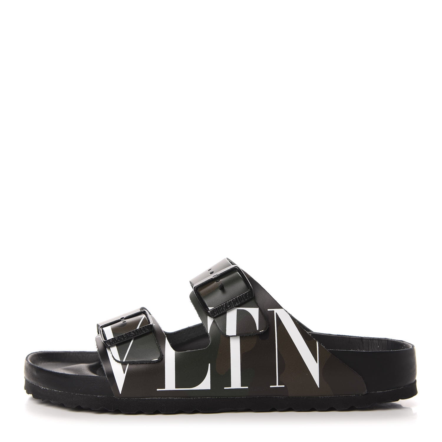Valentino Garavani Calfskin VLTN Birkenstock Slide Sandals 41 Black 1 of 8