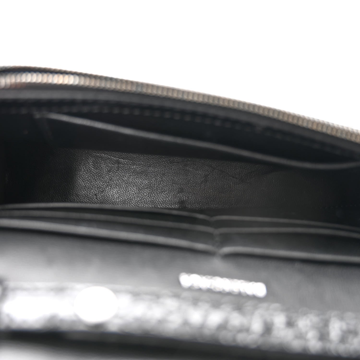 Balenciaga Shiny Calfskin Monochrome Crocodile Embossed Hourglass Chain Bag Black 5 of 11