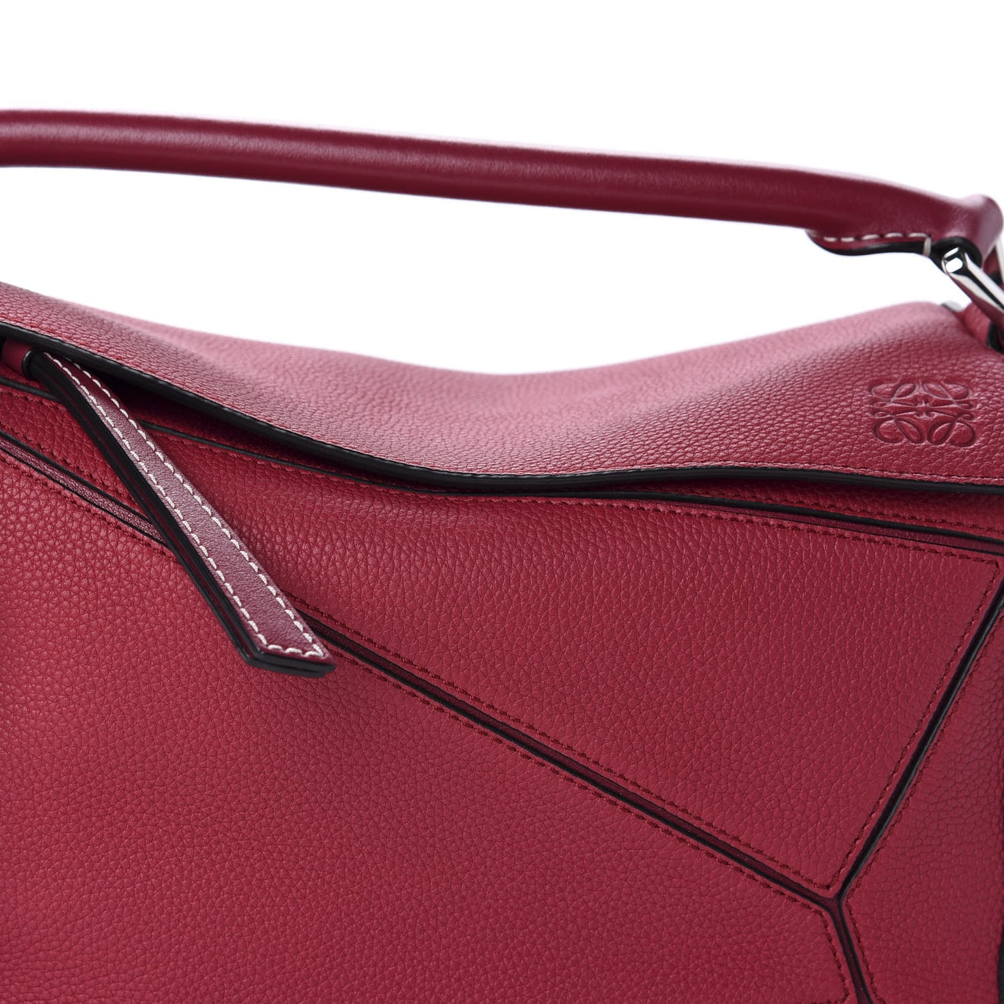 Calfskin Small Puzzle Bag Raspberry