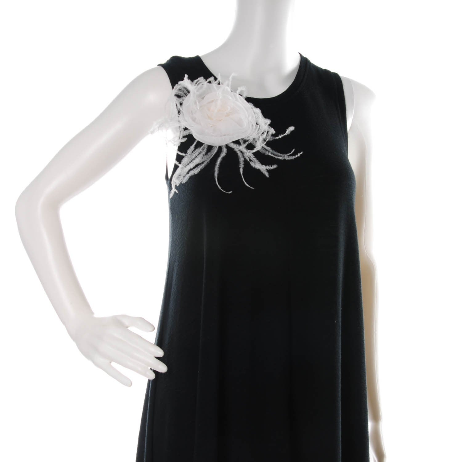 Chanel Silk Ostrich Feather Camellia Brooch White 2 of 4