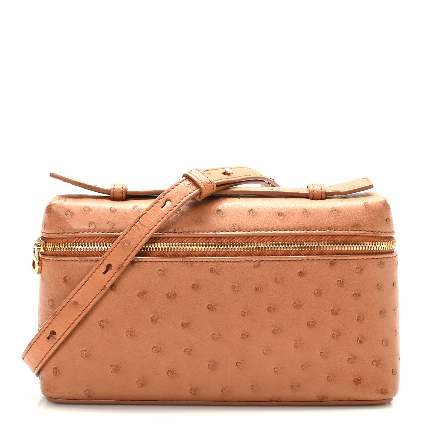 Loro Piana Ostrich L19 Extra Pocket Pouch Cognac 1 of 8