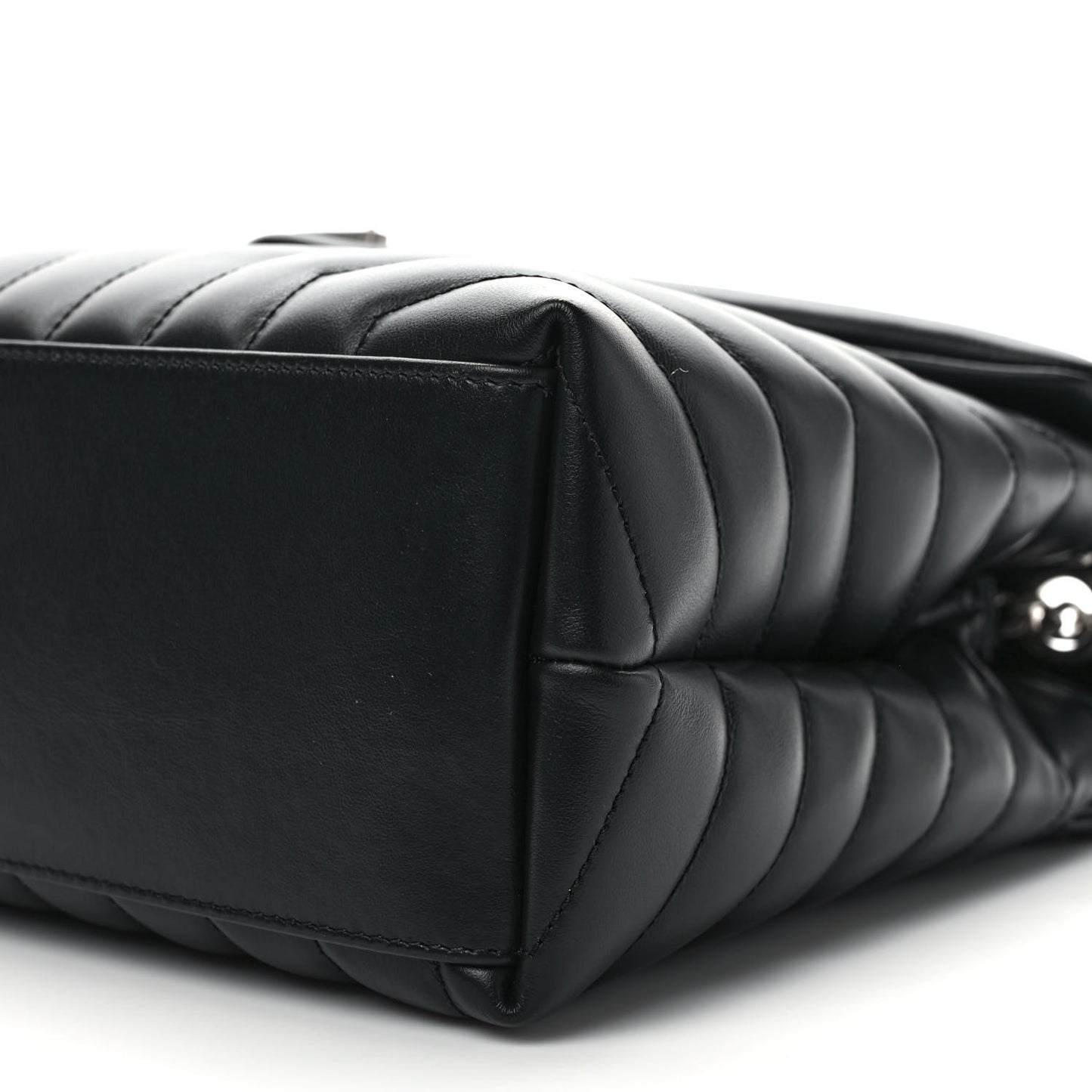 Calfskin Y Quilted Monogram Medium Loulou Chain Satchel Black